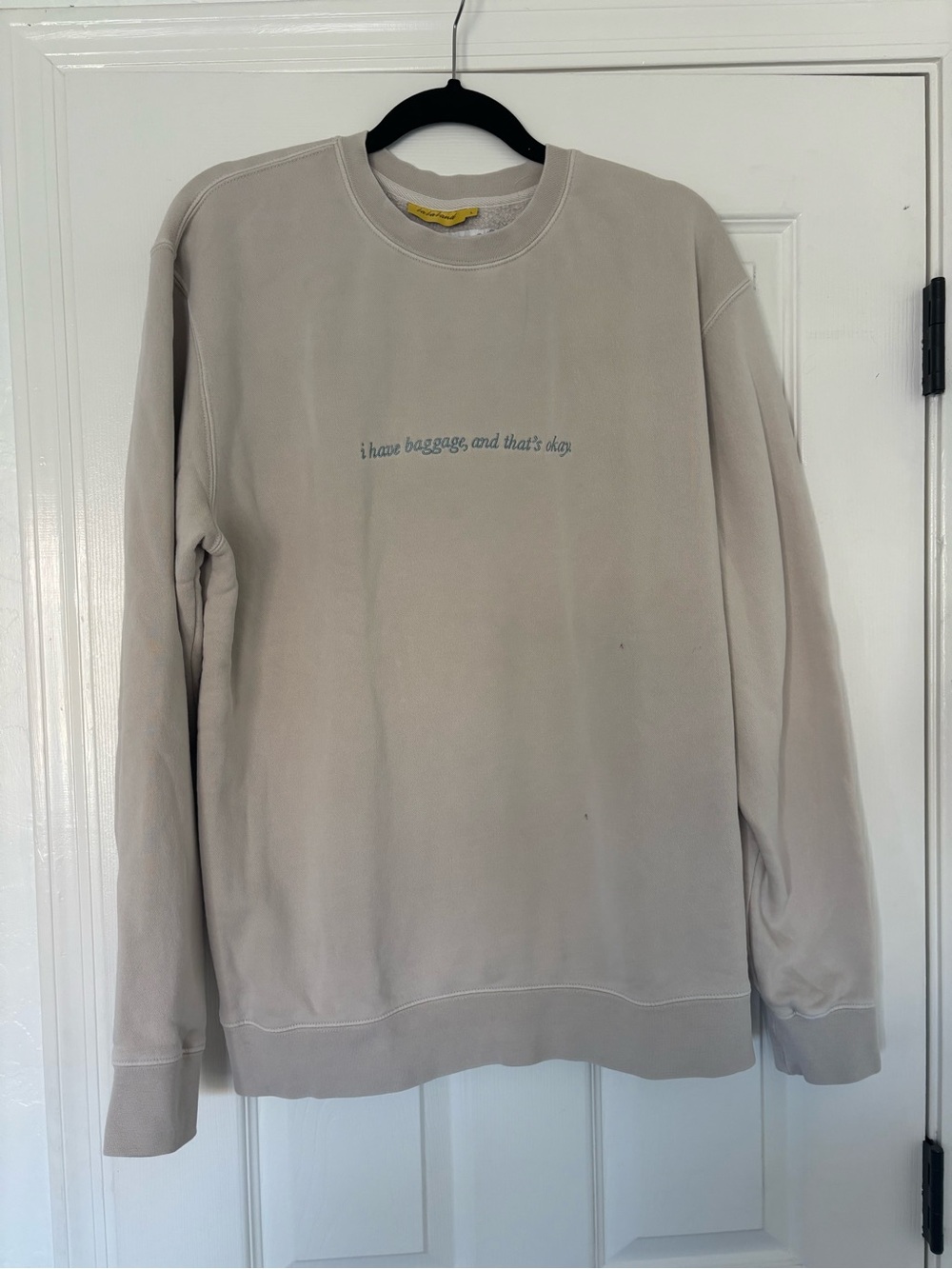 BEIS X lalaland Crew neck sweater “I have baggage and that’s okay” Size L